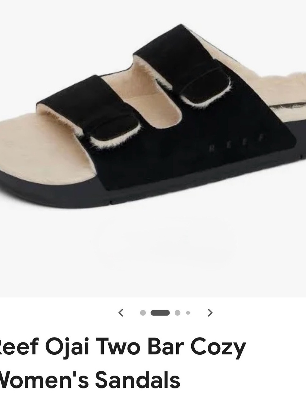 Reef Women's Ojai Two-Bar Cozy Sandals - Black & Cream